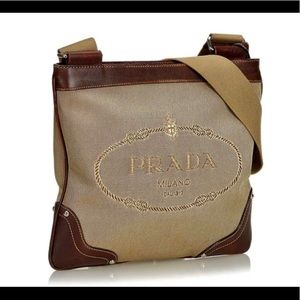PRADA* Canvas/Leather crossbody